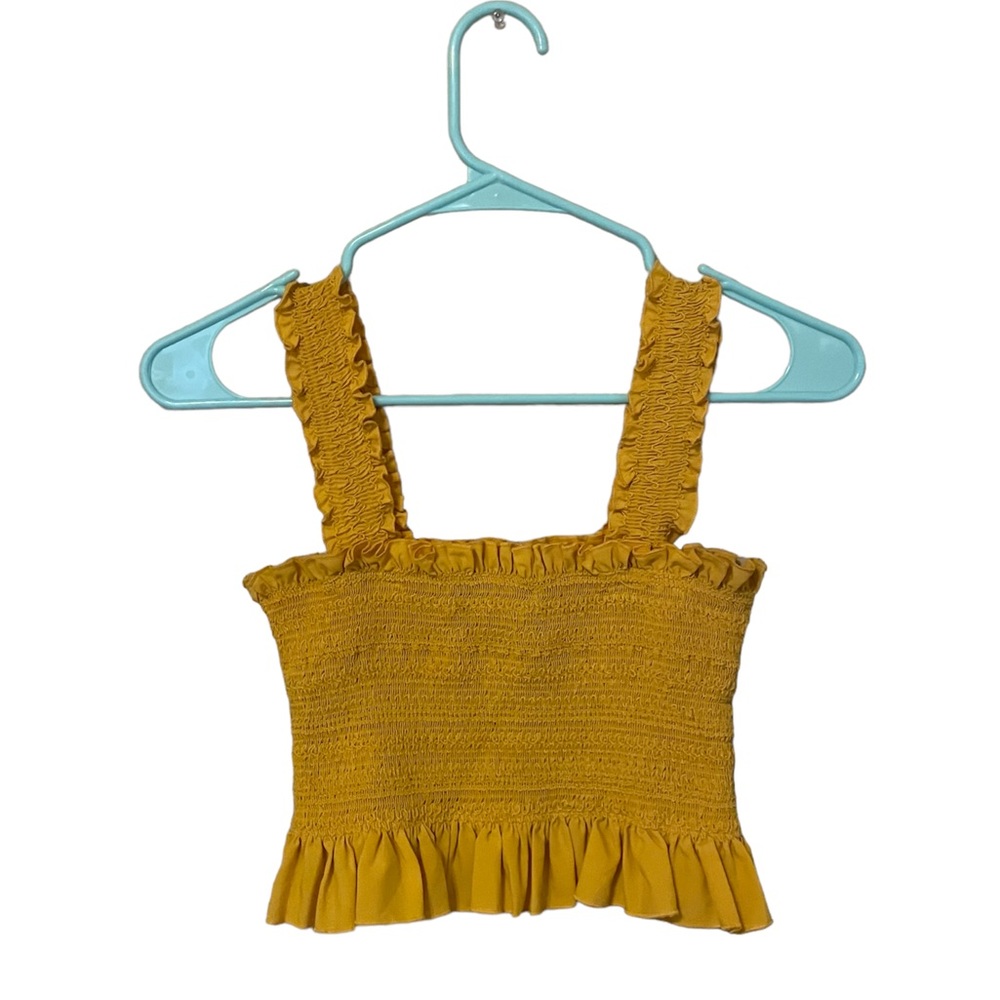 mustard yellow crop top